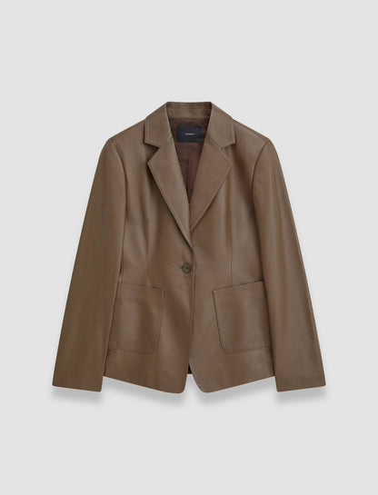 JOSEPH Fashion Women Glenview Nappa Leather Jacket Arabica