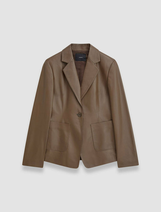 JOSEPH Fashion Women Glenview Nappa Leather Jacket Arabica