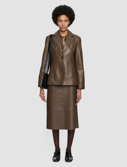 JOSEPH Fashion Women Glenview Nappa Leather Jacket Arabica