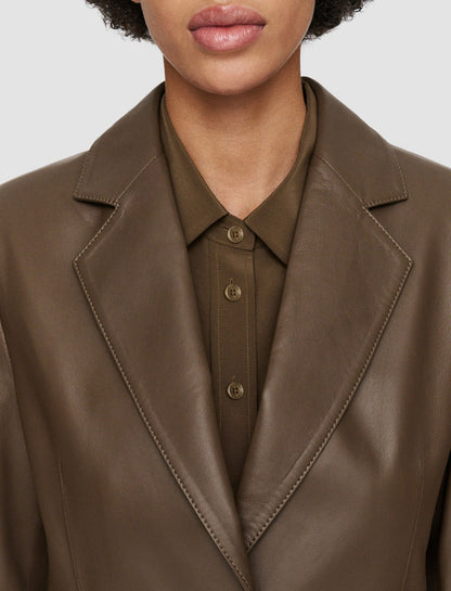 JOSEPH Fashion Women Glenview Nappa Leather Jacket Arabica