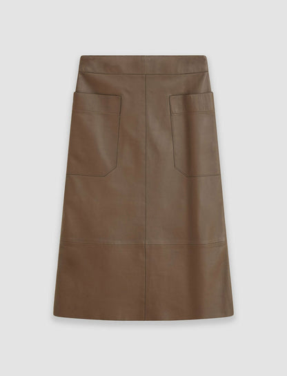 JOSEPH Fashion Women Blomfield Nappa Leather Skirt Arabica