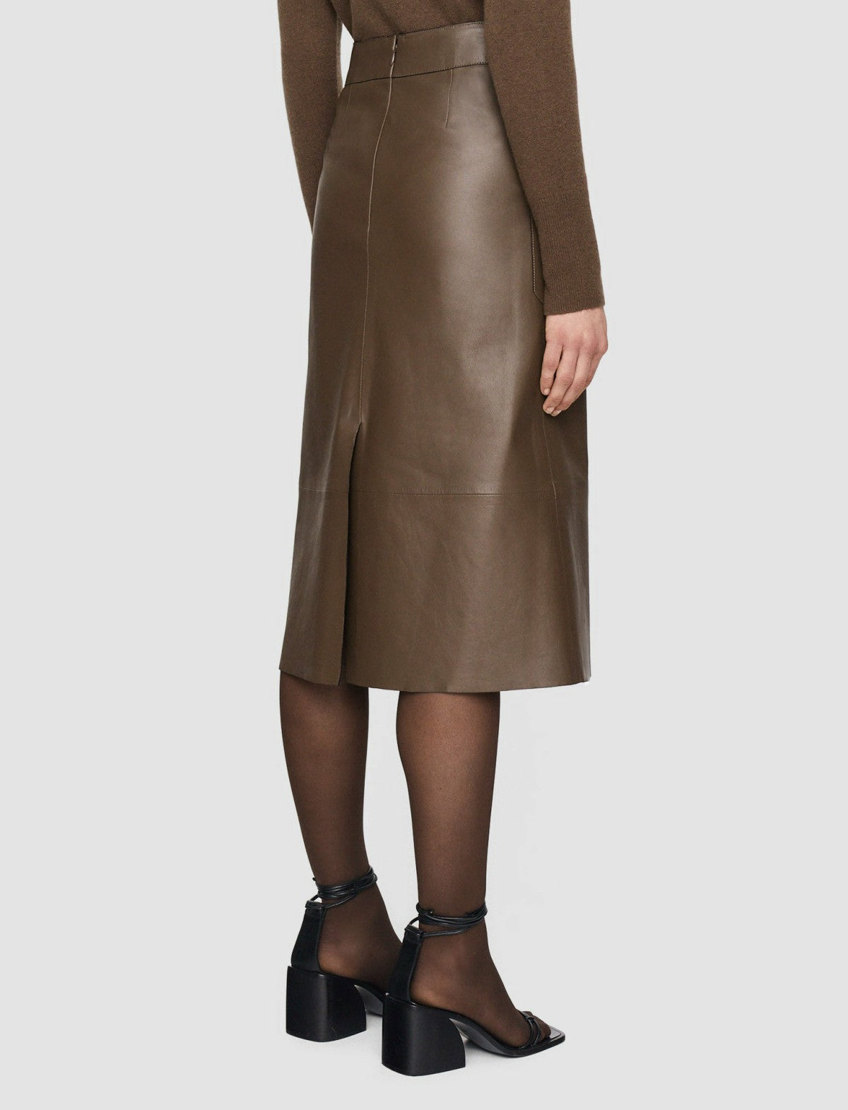 JOSEPH Fashion Women Blomfield Nappa Leather Skirt Arabica