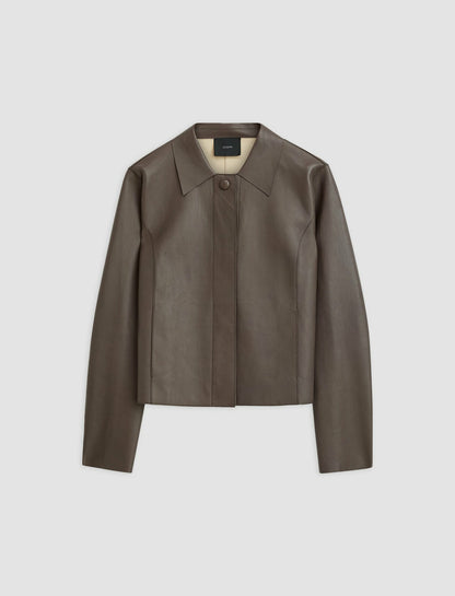 JOSEPH Fashion Women Bonded Leather Jose Jacket Carob