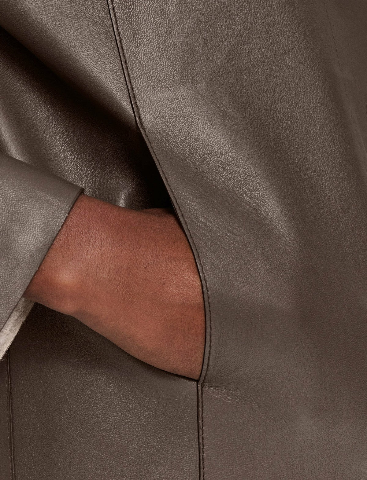 JOSEPH Fashion Women Bonded Leather Jose Jacket Carob