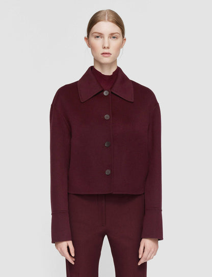 JOSEPH Fashion Women Double Face Cashmere Gerrard Jacket Merlot
