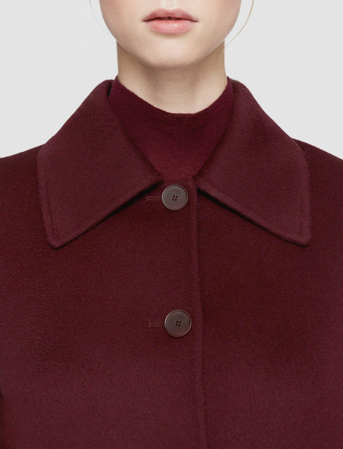 JOSEPH Fashion Women Double Face Cashmere Gerrard Jacket Merlot