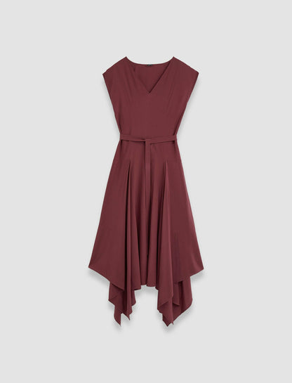 JOSEPH Fashion Women Silk Crepe de Chine Goodman Dress Merlot