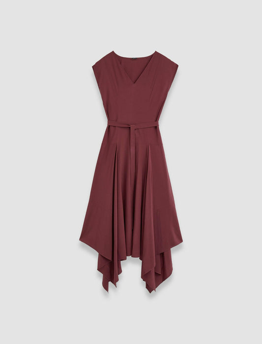 JOSEPH Fashion Women Silk Crepe de Chine Goodman Dress Merlot