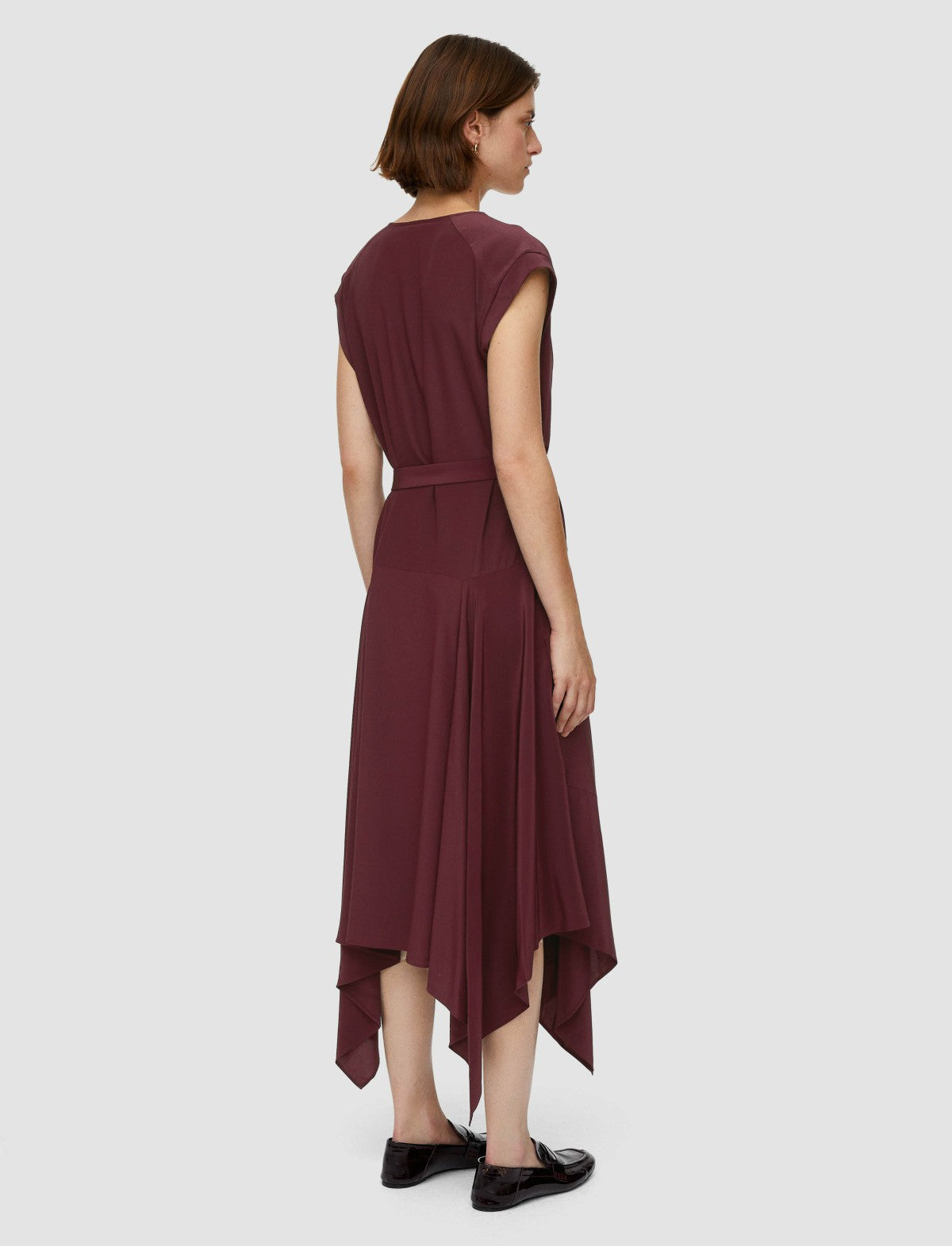JOSEPH Fashion Women Silk Crepe de Chine Goodman Dress Merlot
