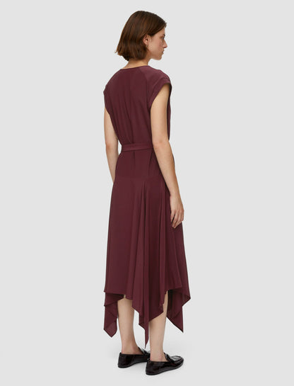 JOSEPH Fashion Women Silk Crepe de Chine Goodman Dress Merlot