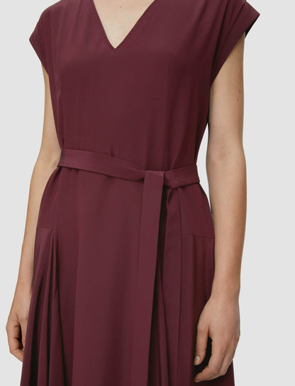 JOSEPH Fashion Women Silk Crepe de Chine Goodman Dress Merlot