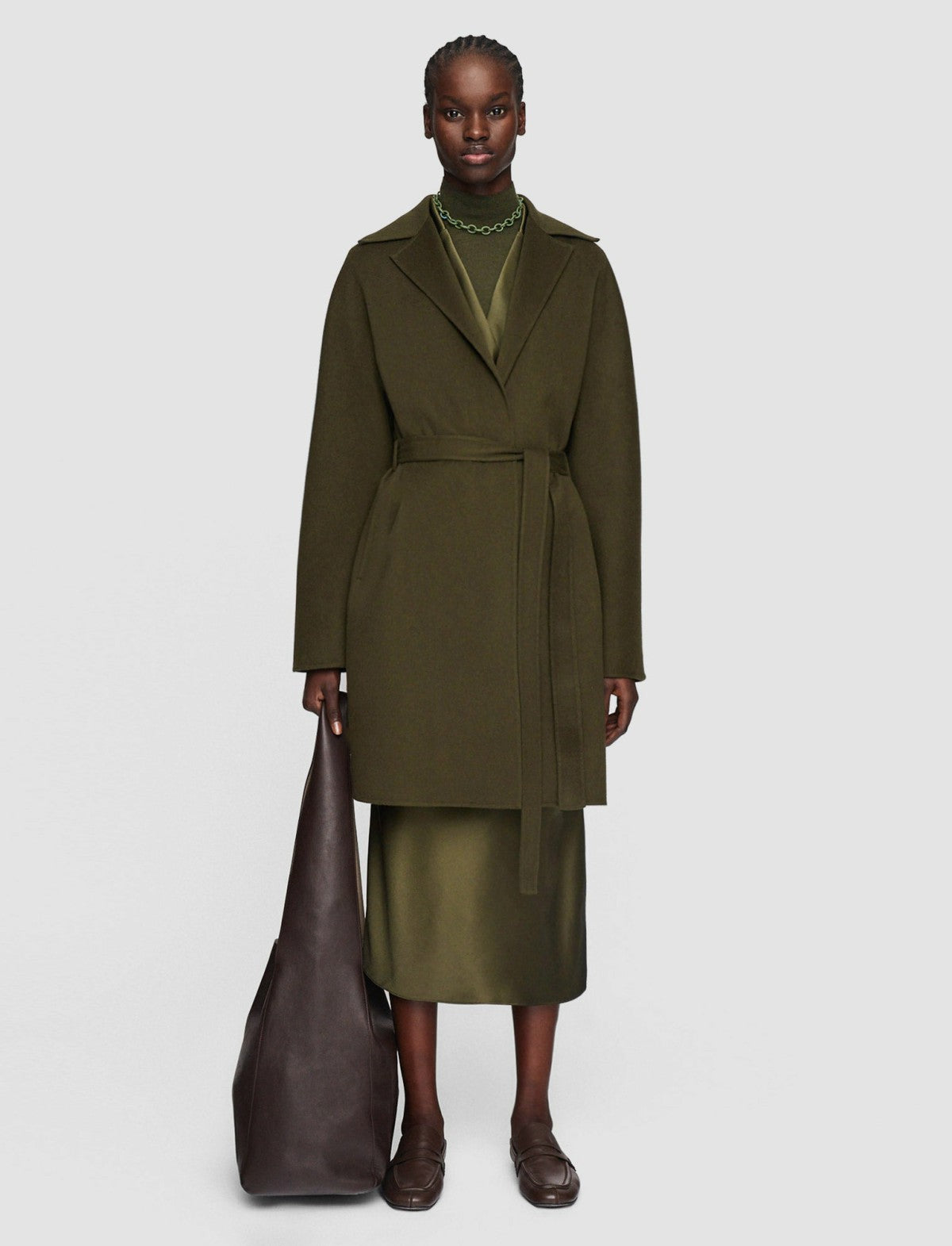 JOSEPH Fashion Women Light Double Face Cranwood Coat Hass Avocado