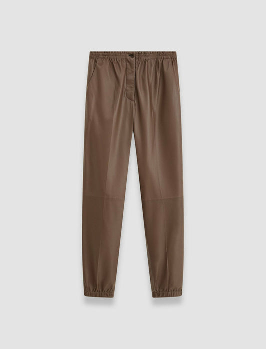 JOSEPH Fashion Women Nappa Leather Taio Trousers Arabica