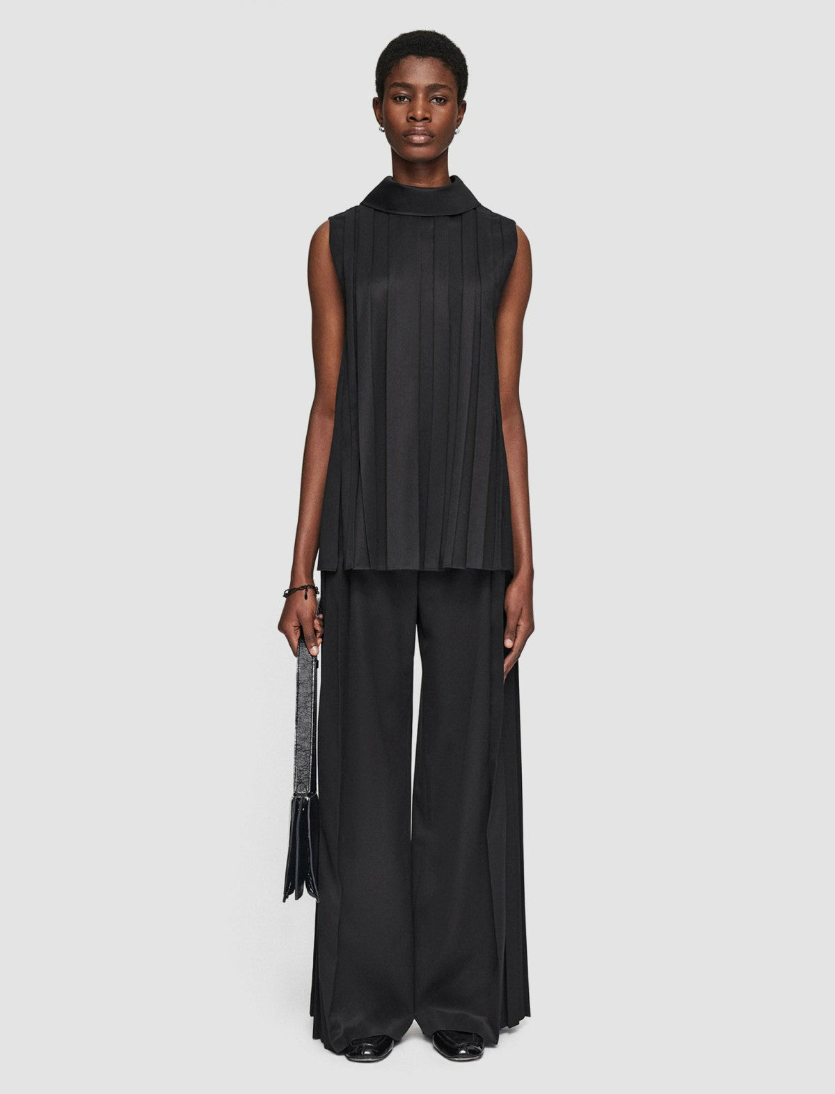 JOSEPH Fashion Women Joseph Plissé Bergere Blouse Black