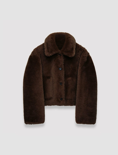 JOSEPH Fashion Women Alloway Reversible Shearling Jacket Arabica