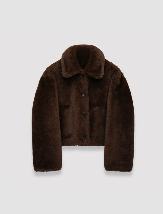 JOSEPH Fashion Women Alloway Reversible Shearling Jacket Arabica