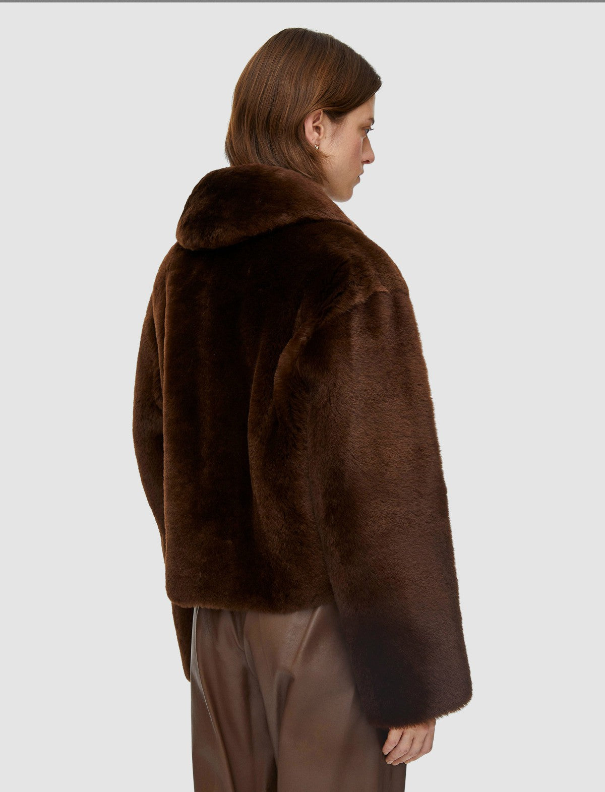 JOSEPH Fashion Women Alloway Reversible Shearling Jacket Arabica