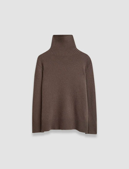 JOSEPH Fashion Women Luxe Cashmere High Neck Jumper Carob