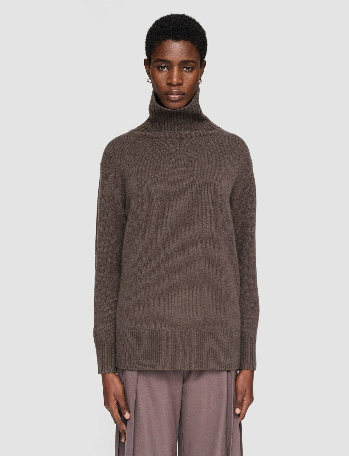 JOSEPH Fashion Women Luxe Cashmere High Neck Jumper Carob