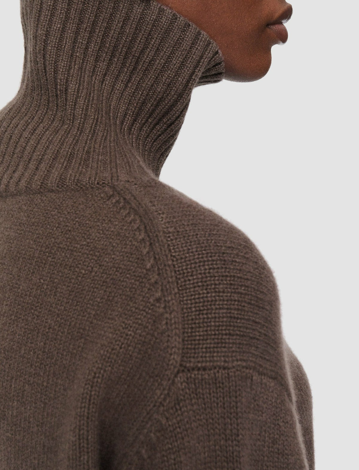 JOSEPH Fashion Women Luxe Cashmere High Neck Jumper Carob