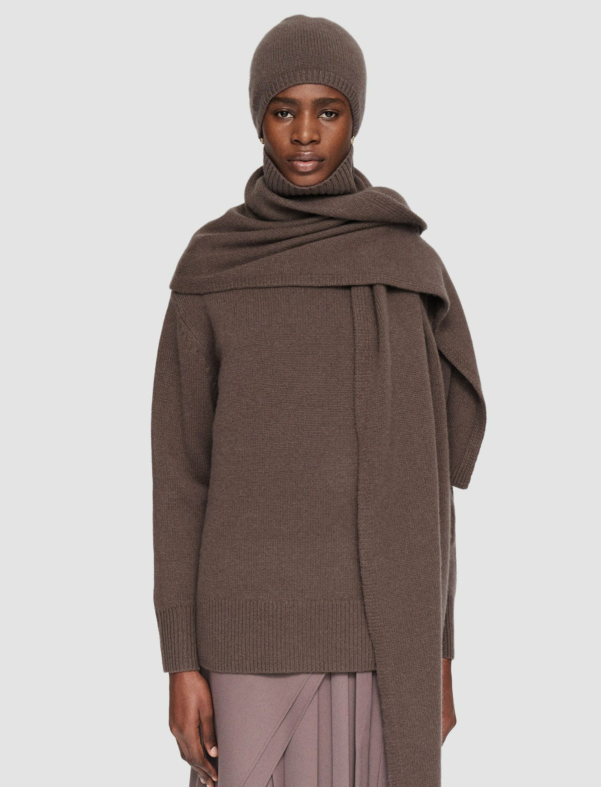 JOSEPH Fashion Women Luxe Cashmere Scarf Carob