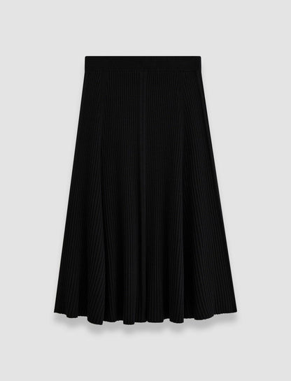 JOSEPH Fashion Women Merino Silk Rib Skirt Black