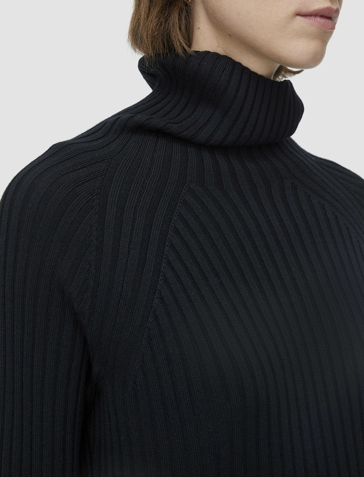 JOSEPH Fashion Women Merino Silk Rib Dress Black