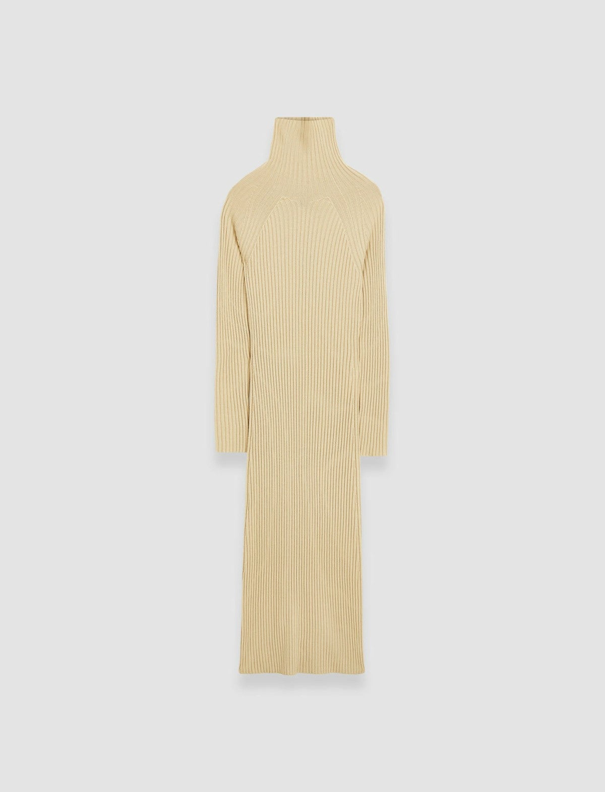 JOSEPH Fashion Women Merino Silk Rib Dress Champagne