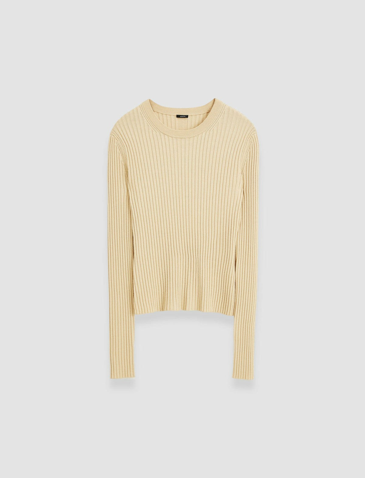 JOSEPH Fashion Women Merino Silk Rib Round Neck Jumper Champagne