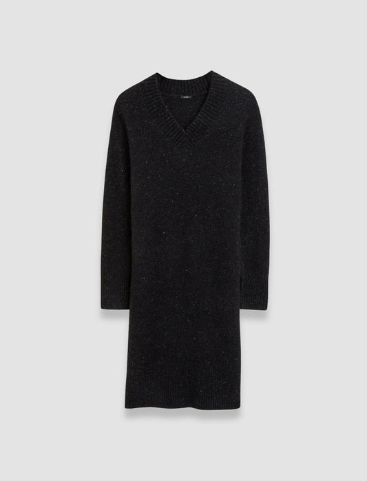 JOSEPH Fashion Women Alpaca Tweed Knit Dress Black