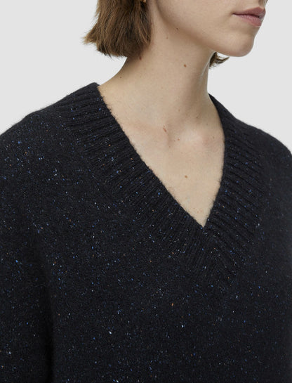 JOSEPH Fashion Women Alpaca Tweed Knit Dress Black
