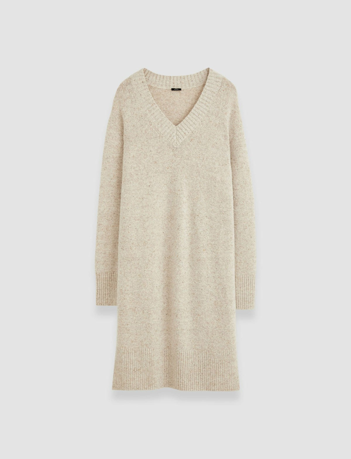 JOSEPH Fashion Women Alpaca Tweed Knit Dress Champagne Melange