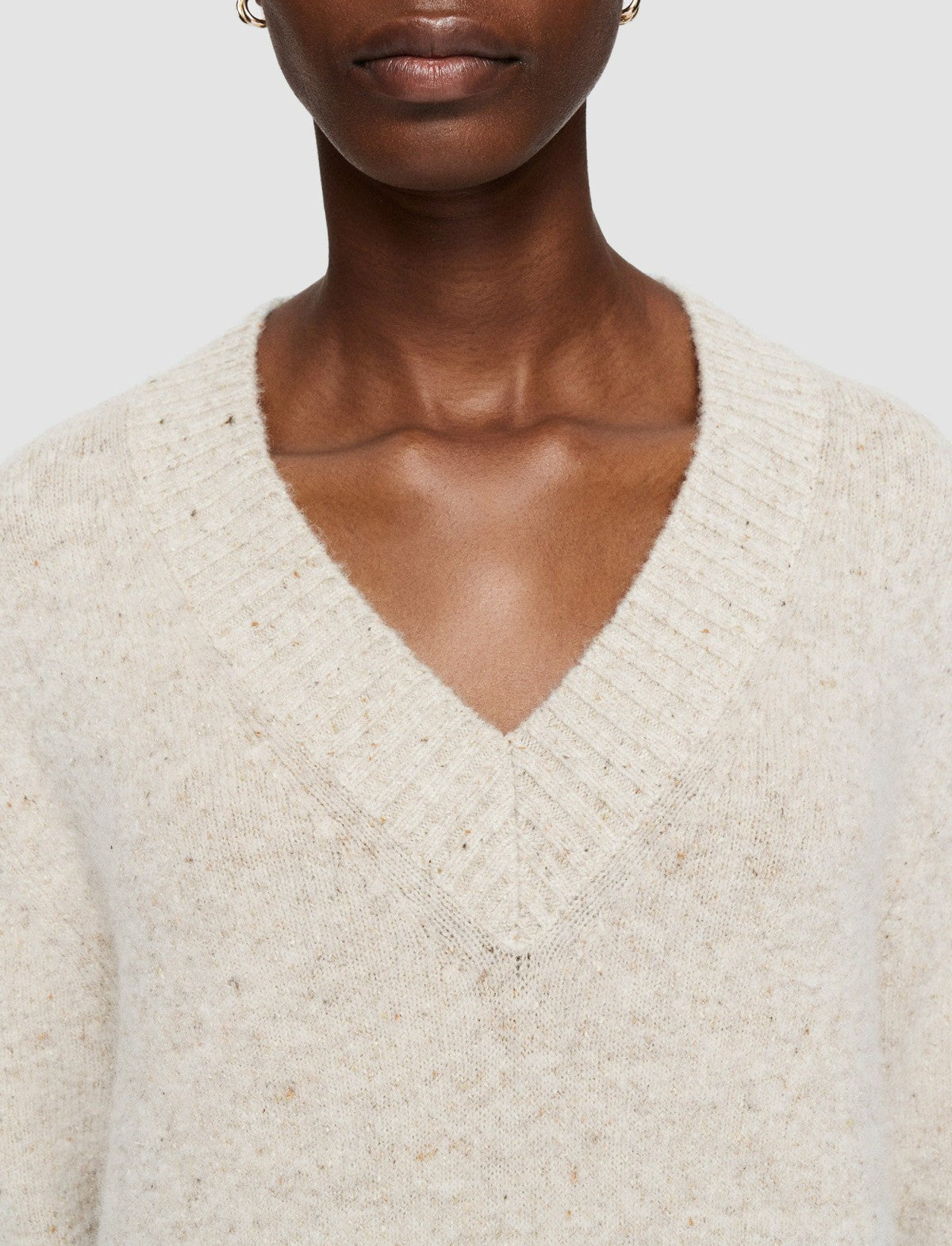 JOSEPH Fashion Women Alpaca Tweed Knit Dress Champagne Melange
