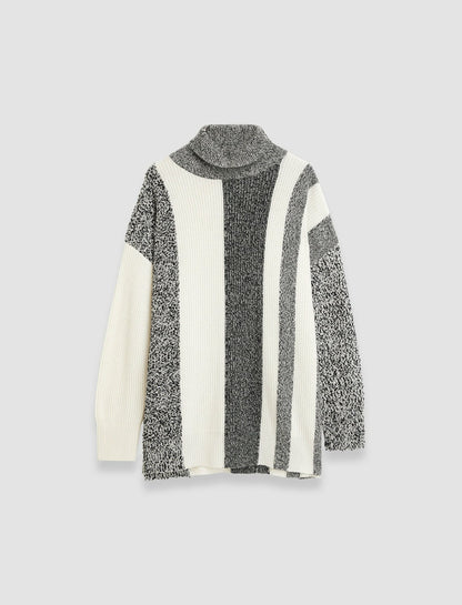 JOSEPH Fashion Women Joseph Bold Stripes High Neck Jumper Ivory/Black
