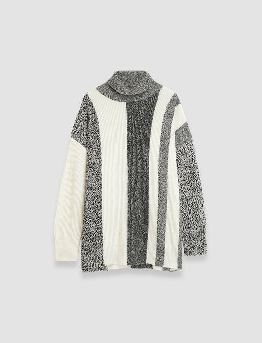JOSEPH Fashion Women Joseph Bold Stripes High Neck Jumper Ivory/Black