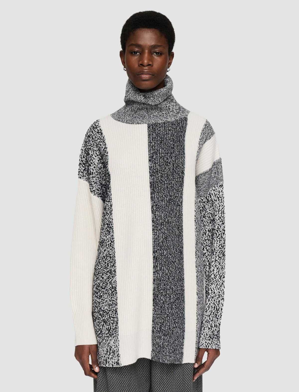 JOSEPH Fashion Women Joseph Bold Stripes High Neck Jumper Ivory/Black