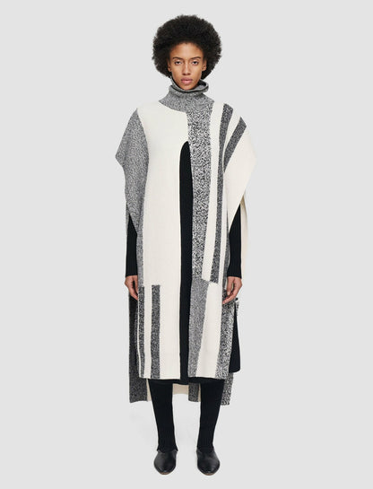 JOSEPH Fashion Women Joseph Bold Stripes Poncho Ivory/Black