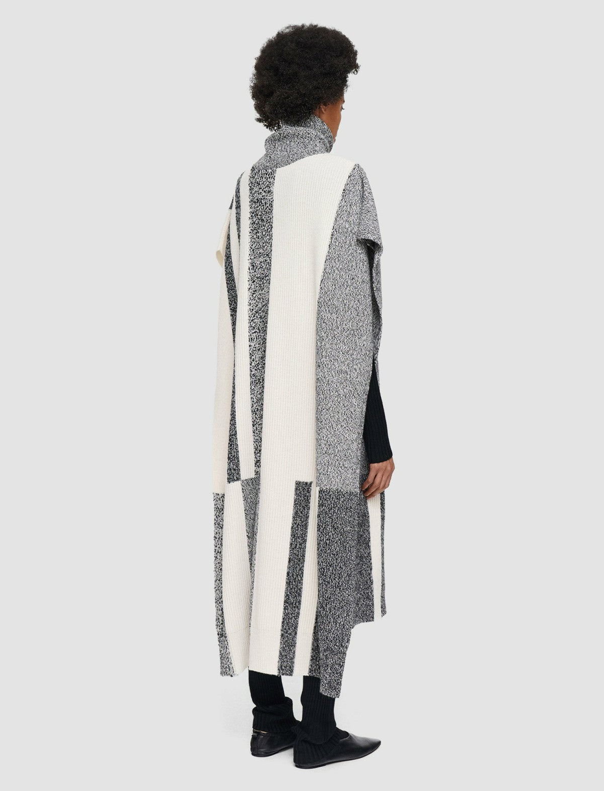 JOSEPH Fashion Women Joseph Bold Stripes Poncho Ivory/Black