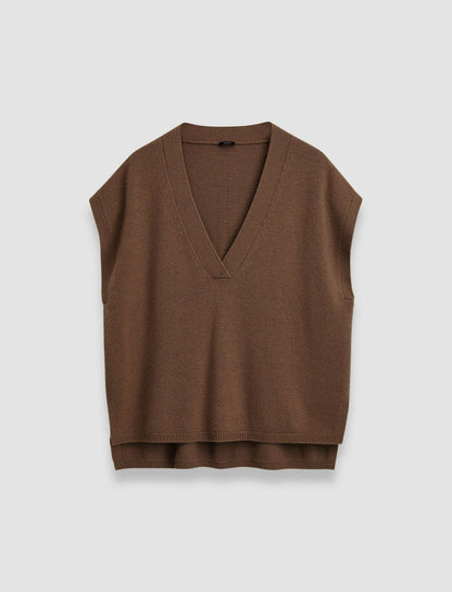 JOSEPH Fashion Women Light Pure Cashmere Vest Arabica