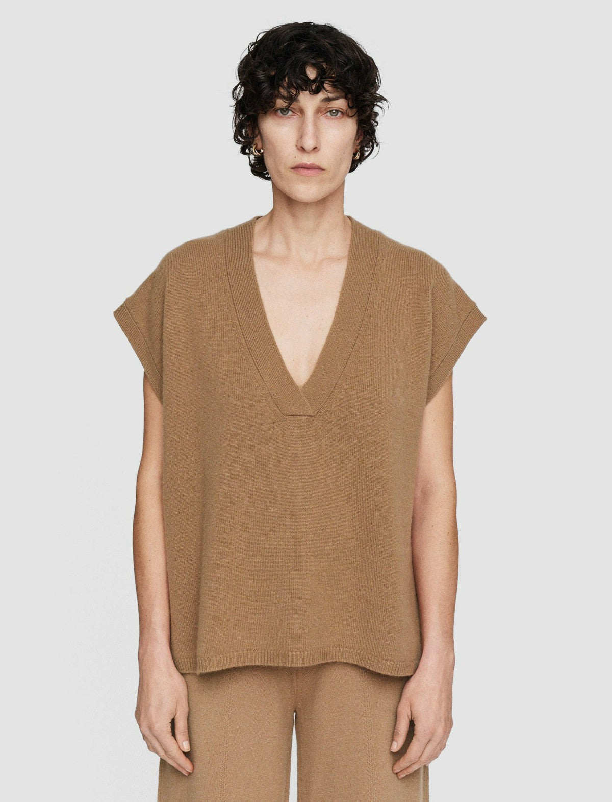 JOSEPH Fashion Women Light Pure Cashmere Vest Oak