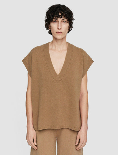 JOSEPH Fashion Women Light Pure Cashmere Vest Oak