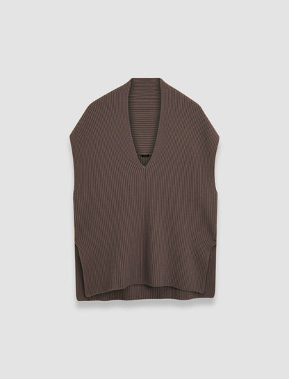 JOSEPH Fashion Women Luxe Cashmere Vest Carob