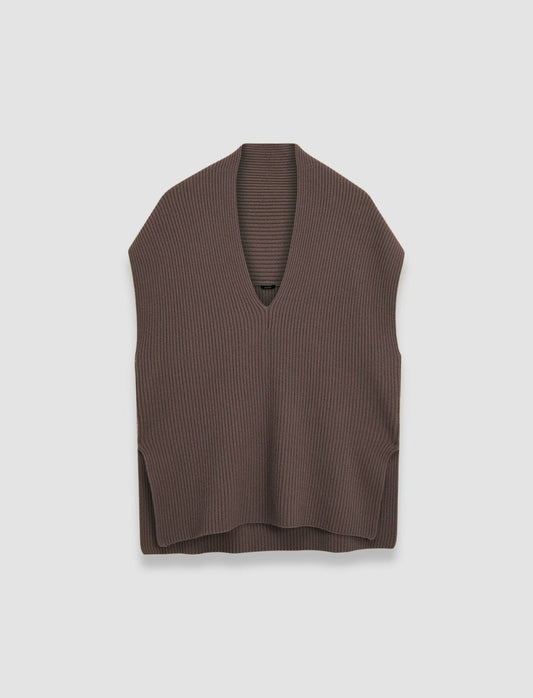JOSEPH Fashion Women Luxe Cashmere Vest Carob