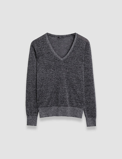 JOSEPH Fashion Women Lurex Knit V Neck Jumper Aurora