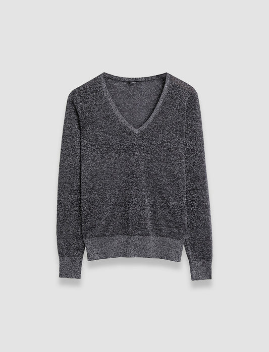 JOSEPH Fashion Women Lurex Knit V Neck Jumper Aurora