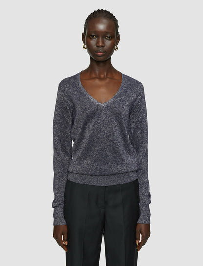 JOSEPH Fashion Women Lurex Knit V Neck Jumper Aurora