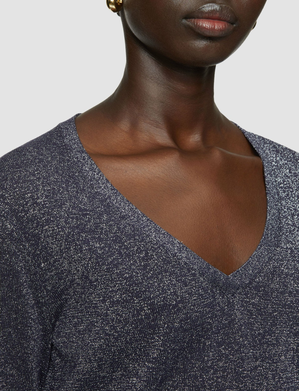 JOSEPH Fashion Women Lurex Knit V Neck Jumper Aurora