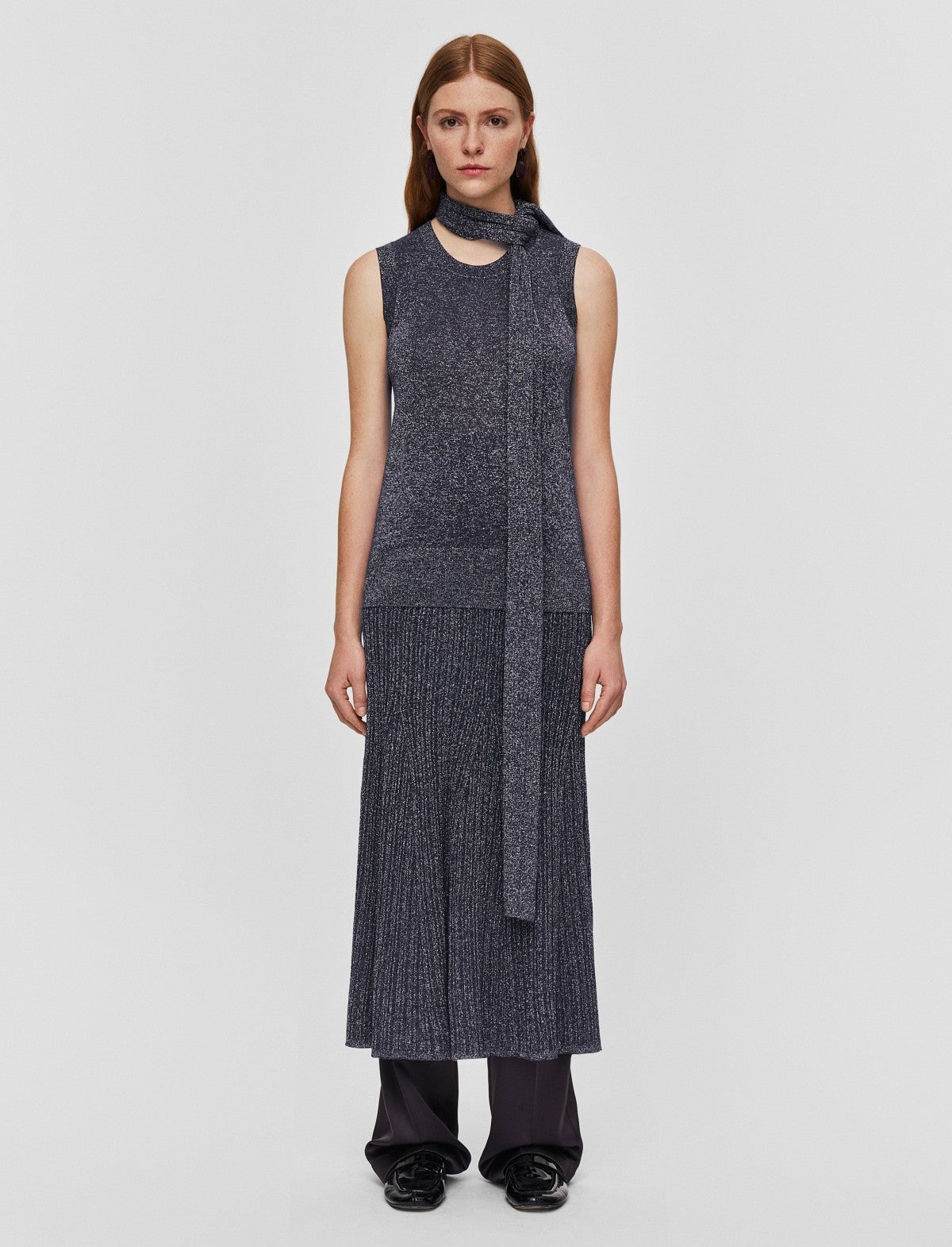 JOSEPH Fashion Women Lurex Knit Tank Top Aurora