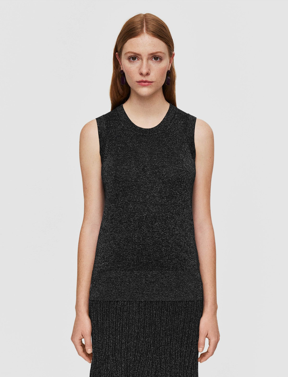JOSEPH Fashion Women Lurex Knit Tank Top Aurora