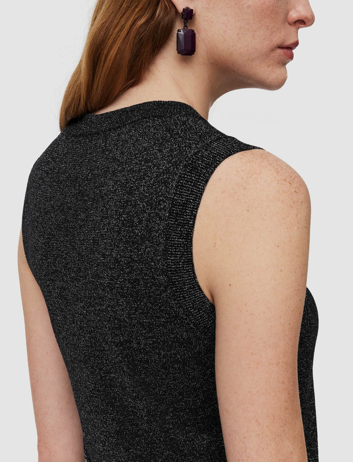 JOSEPH Fashion Women Lurex Knit Tank Top Aurora
